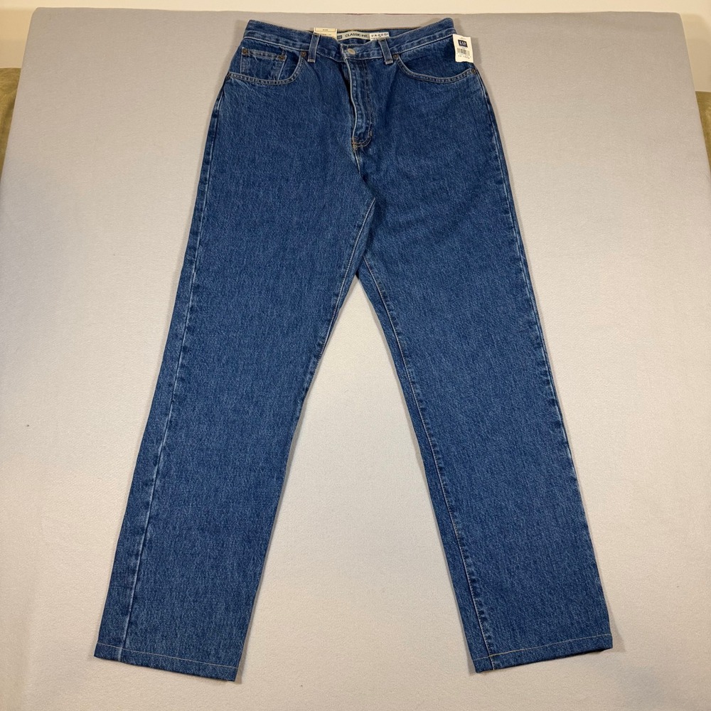 Vintage Gap Classic Fit Jeans Womens 12 Long Stonewash Blue High Rise Tapered